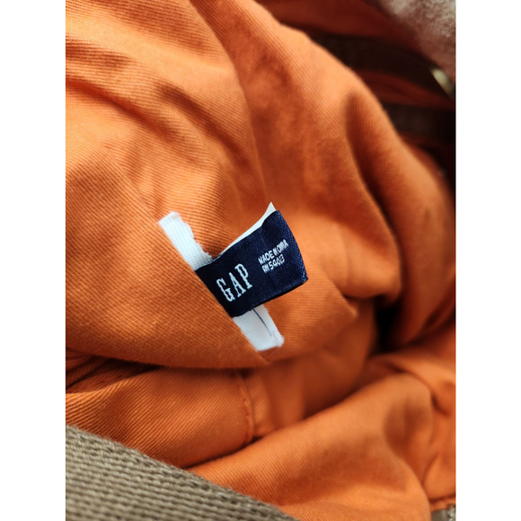 Vintage Y2K GAP Brown Wool Blend Large Tote Handbag Buckles Orange Interior - Picture 12 of 13